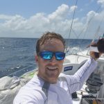 Conrad Coleman sailing around the world unassisted and without diesel fuel.