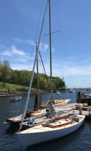 Center Harbor 31 Senshin at anchor is Mid Coast Maine.